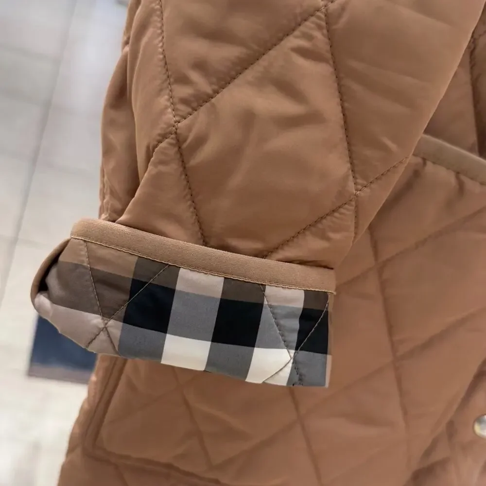 Burberry Tan Quilted Hooded Jacket M - Picture 3 of 10